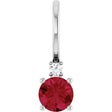 Platinum Round Lab-Grown Ruby Accented Pendant – up to 0.015 CTW