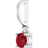 Platinum Round Lab-Grown Ruby Accented Pendant – up to 0.015 CTW - view 2