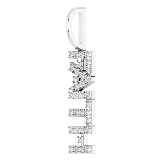 Platinum Round Natural Diamond Faith Pendant - view 2
