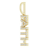 14K Gold Round Natural Diamond Faith Pendant - Yellow Gold - view 2