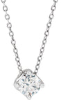 Platinum Round Natural Diamond Solitaire Necklace or Slide Pendant