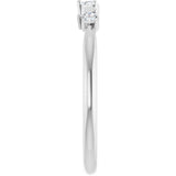 Platinum Round Natural Diamond Stackable Rose-Cut Ring - view 4