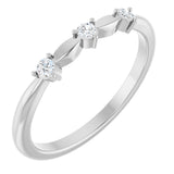 Platinum Round Natural Diamond Stackable Rose-Cut Ring