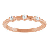14K Gold Round Natural Diamond Stackable Rose-Cut Ring - Rose Gold - view 3