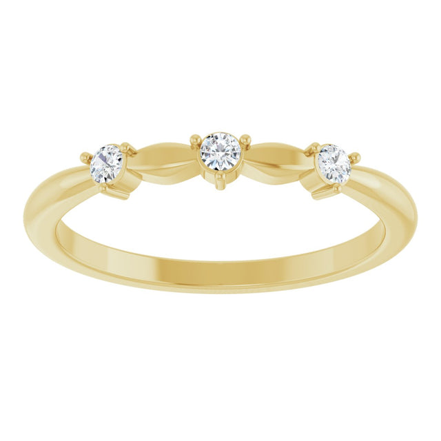 14K Gold Round Natural Diamond Stackable Rose-Cut Ring - Yellow Gold - view 3
