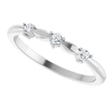 14K Gold Round Natural Diamond Stackable Rose-Cut Ring - White Gold - view 5