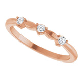 14K Gold Round Natural Diamond Stackable Rose-Cut Ring - Rose Gold - view 5