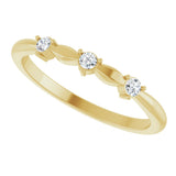 14K Gold Round Natural Diamond Stackable Rose-Cut Ring - Yellow Gold - view 5