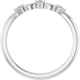 Platinum Round Natural Diamond Stackable Rose-Cut Ring - view 2