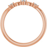 14K Gold Round Natural Diamond Stackable Rose-Cut Ring - Rose Gold - view 2
