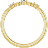 14K Gold Round Natural Diamond Stackable Rose-Cut Ring - Yellow Gold - view 2