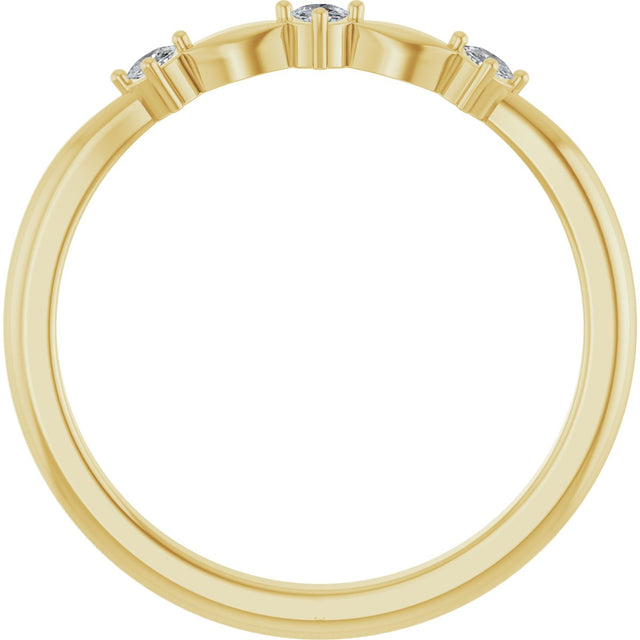 14K Gold Round Natural Diamond Stackable Rose-Cut Ring - Yellow Gold - view 2