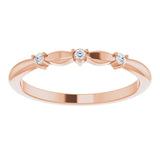 14K Gold Round Natural Diamond Stackable Rose-Cut Ring - Rose Gold - view 3