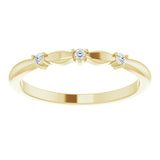 14K Gold Round Natural Diamond Stackable Rose-Cut Ring - Yellow Gold - view 3