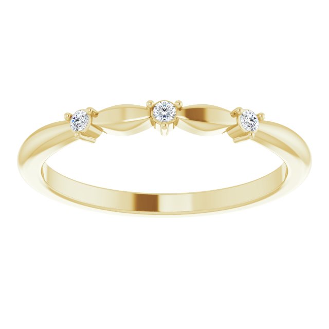14K Gold Round Natural Diamond Stackable Rose-Cut Ring - Yellow Gold - view 3