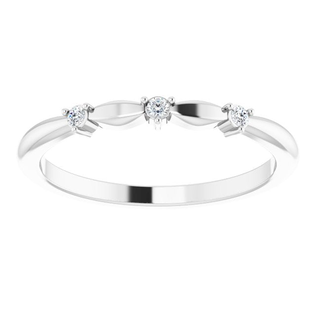 14K Gold Round Natural Diamond Stackable Rose-Cut Ring - White Gold - view 3