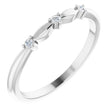 Platinum Round Natural Diamond Stackable Rose-Cut Ring