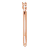 14K Gold Round Natural Diamond Stackable Rose-Cut Ring - Rose Gold - view 4