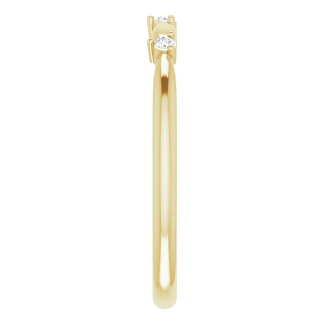 14K Gold Round Natural Diamond Stackable Rose-Cut Ring - Yellow Gold - view 4