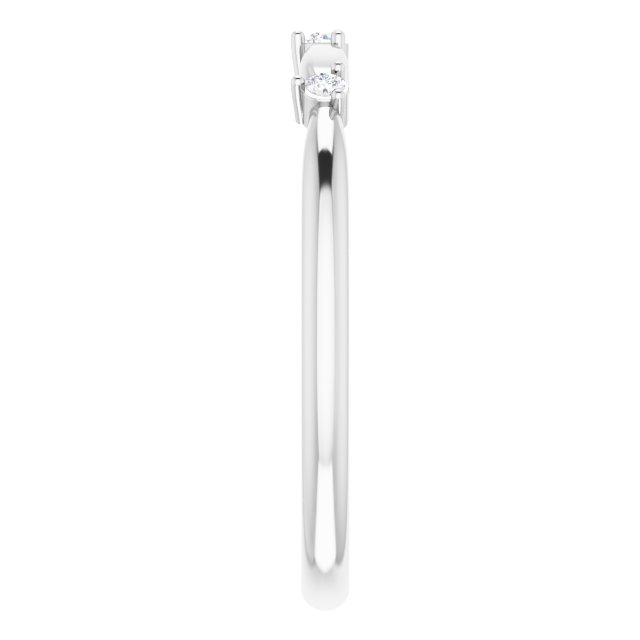 14K Gold Round Natural Diamond Stackable Rose-Cut Ring - White Gold - view 4