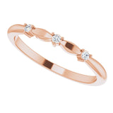14K Gold Round Natural Diamond Stackable Rose-Cut Ring - Rose Gold - view 5
