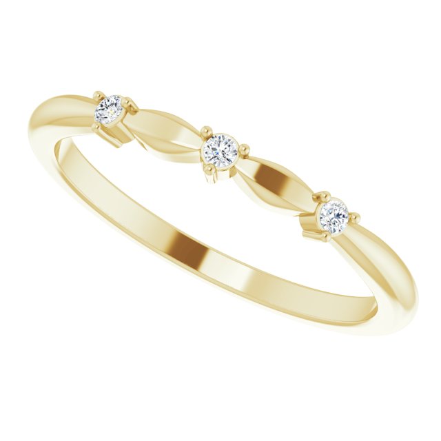 14K Gold Round Natural Diamond Stackable Rose-Cut Ring - Yellow Gold - view 5