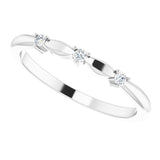 Platinum Round Natural Diamond Stackable Rose-Cut Ring - view 5