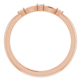 14K Gold Round Natural Diamond Stackable Rose-Cut Ring - Rose Gold - view 2