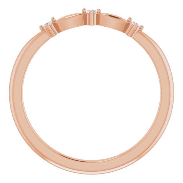 14K Gold Round Natural Diamond Stackable Rose-Cut Ring - Rose Gold - view 2