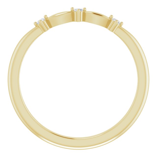 14K Gold Round Natural Diamond Stackable Rose-Cut Ring - Yellow Gold - view 2