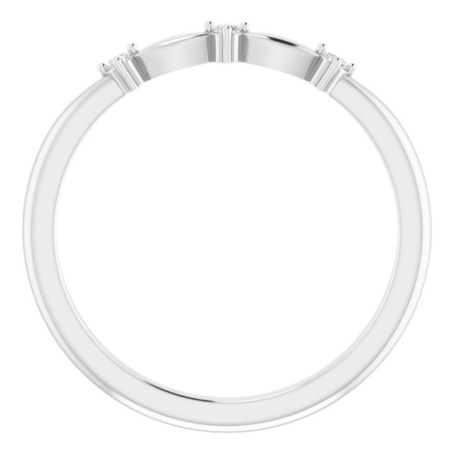 Platinum Round Natural Diamond Stackable Rose-Cut Ring - view 2