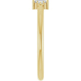14K Gold Straight Baguette Natural Diamond Accented Stackable Ring – 3x1.75mm - Yellow Gold - view 4