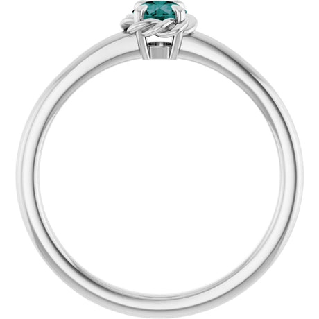 Platinum Round Lab-Grown Alexandrite Claw-Prong Rope Solitaire Ring - view 2