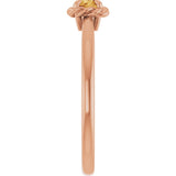 14K Gold Round Natural Citrine Claw-Prong Rope Solitaire Ring - Rose Gold - view 4