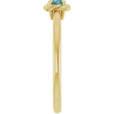 14K Gold Round Natural Alexandrite Claw-Prong Rope Solitaire Ring - Yellow Gold - view 4