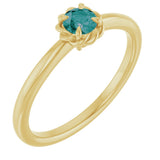 14K Gold Round Lab-Grown Alexandrite Claw-Prong Rope Solitaire Ring - Yellow Gold