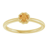 14K Gold Round Natural Citrine Claw-Prong Rope Solitaire Ring - Yellow Gold - view 3