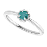 Platinum Round Natural Alexandrite Claw-Prong Rope Solitaire Ring - view 5