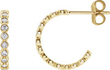 14K Gold Round Lab-Grown Diamond Bezel-Set Hoop Earrings - Yellow Gold