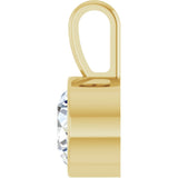 14K Gold Round Lab-Grown Diamond Bezel-Set Solitaire Necklace or Pendant - Yellow Gold - view 3