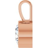 14K Gold Round Natural Diamond Bezel-Set Solitaire Necklace or Pendant – up to 0.06 CTW - Rose Gold - view 3
