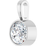 14K Gold Round Lab-Grown Diamond Bezel-Set Solitaire Necklace or Pendant - White Gold - view 2