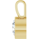 14K Gold Round Lab-Grown Diamond Bezel-Set Solitaire Necklace or Pendant - Yellow Gold - view 3