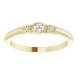 14K Gold Oval Natural Diamond Stackable Bezel-Set Ring - Yellow Gold - view 3