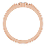 14K Gold Oval Natural Diamond Stackable Bezel-Set Ring - Rose Gold - view 2