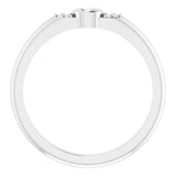 Platinum Oval Natural Diamond Stackable Bezel-Set Ring - view 2