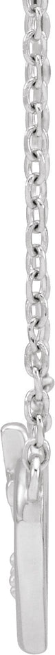 14K Gold Round Natural Diamond Heart & Cross Necklace – up to 0.0025 CTW - White Gold - view 2
