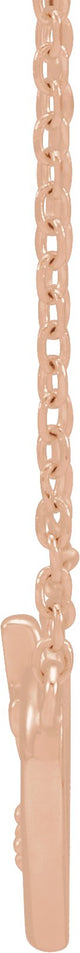 14K Gold Round Natural Diamond Heart & Cross Necklace – up to 0.0025 CTW - Rose Gold - view 2