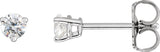 14K Gold Natural Diamond Round 3-Prong Stud Earrings - White Gold