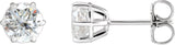 14K Gold Lab-Grown Diamond Round 6-Prong Stud Earrings - White Gold